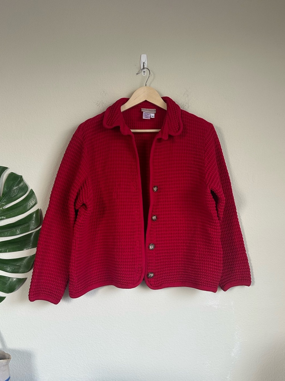 Vintage Coldwater Creek Cotton Waffle Knit Jacket
